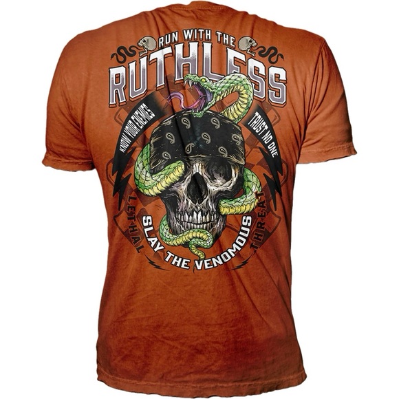 Lethal Threat Run with the Ruthless Motorcycle Graphic Tee - Picture 1 of 9